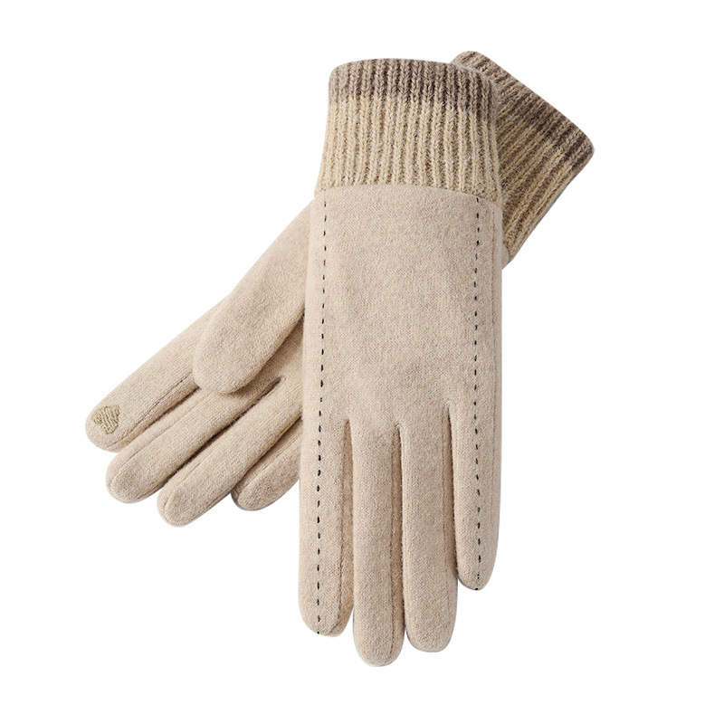 Wool Glove Lined - 新しい冬用手袋 女性用 アウトドア 防風 サイクリング フリース裏地付き