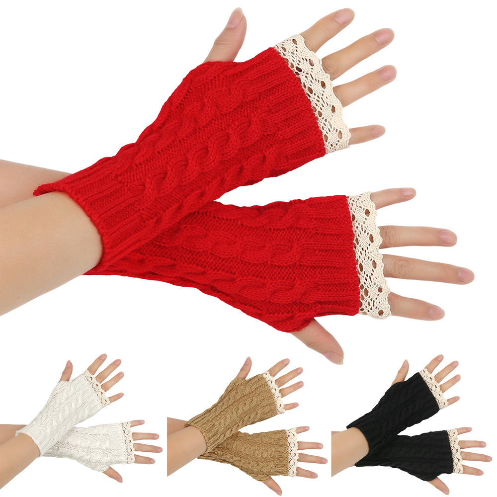 かわいいY2K女性用レースフィンガーレスグローブ、新作ニット - Fingerless Glove Knit のレビューと価格
