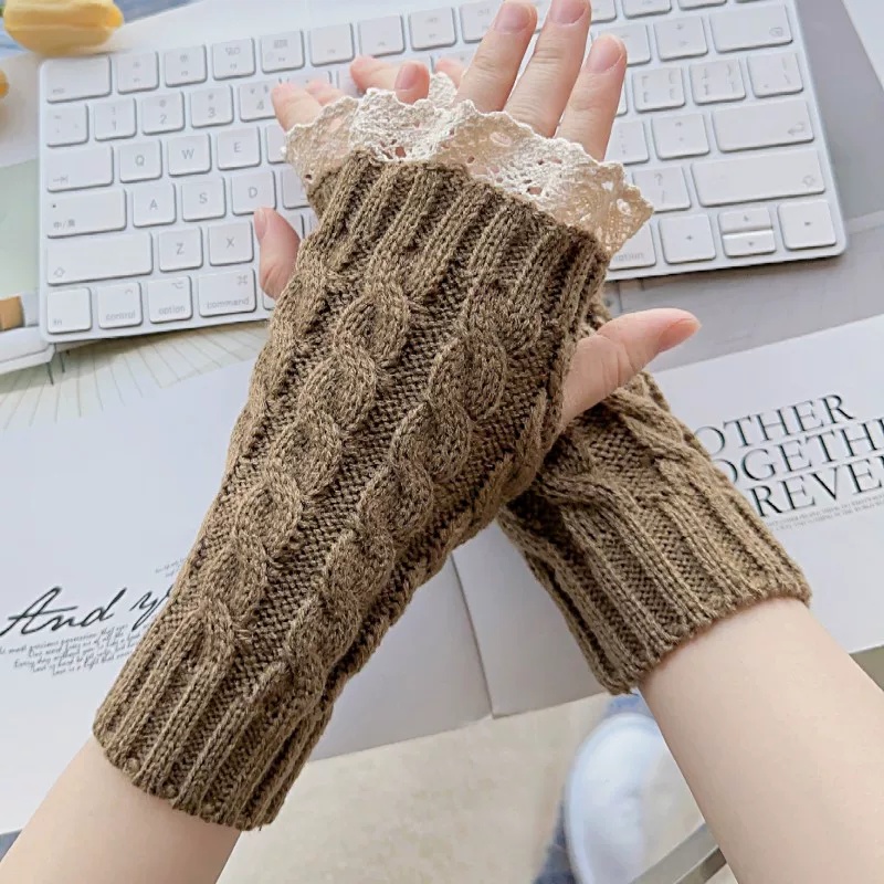 かわいいY2K女性用レースフィンガーレスグローブ、新作ニット - Fingerless Glove Knit のレビューと価格