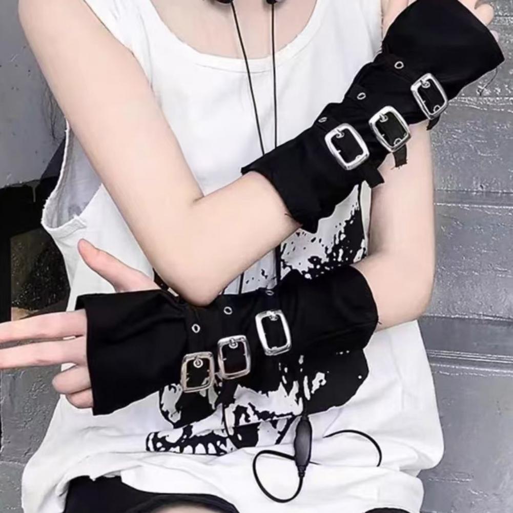ゴスアームウォーマー フィンガーレスグローブ 女性用 パンク - Fingerless Glove Knit のレビューと価格