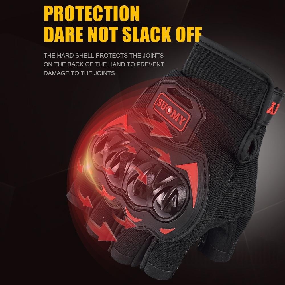 夏用バイクハーフフィンガーグローブ、ハードナックルプロテクタ - Motorcycle Glove Knuckle のレビューと価格