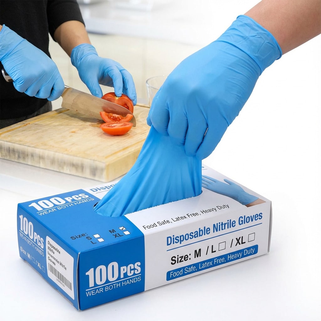 100枚入り高耐久性ニトリル使い捨て手袋、パウダーフリー、ラ - Rubber Glove Cleaning のレビューと価格