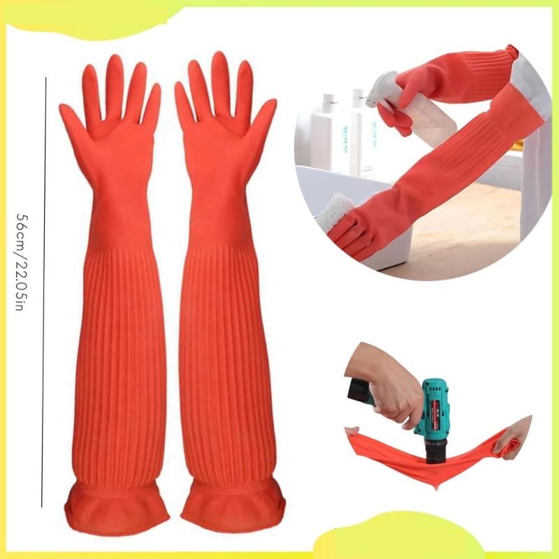 防水ノンスリップゴム製クリーニング手袋超長耐引裂性素材キッチ - Rubber Glove Cleaning のレビューと価格