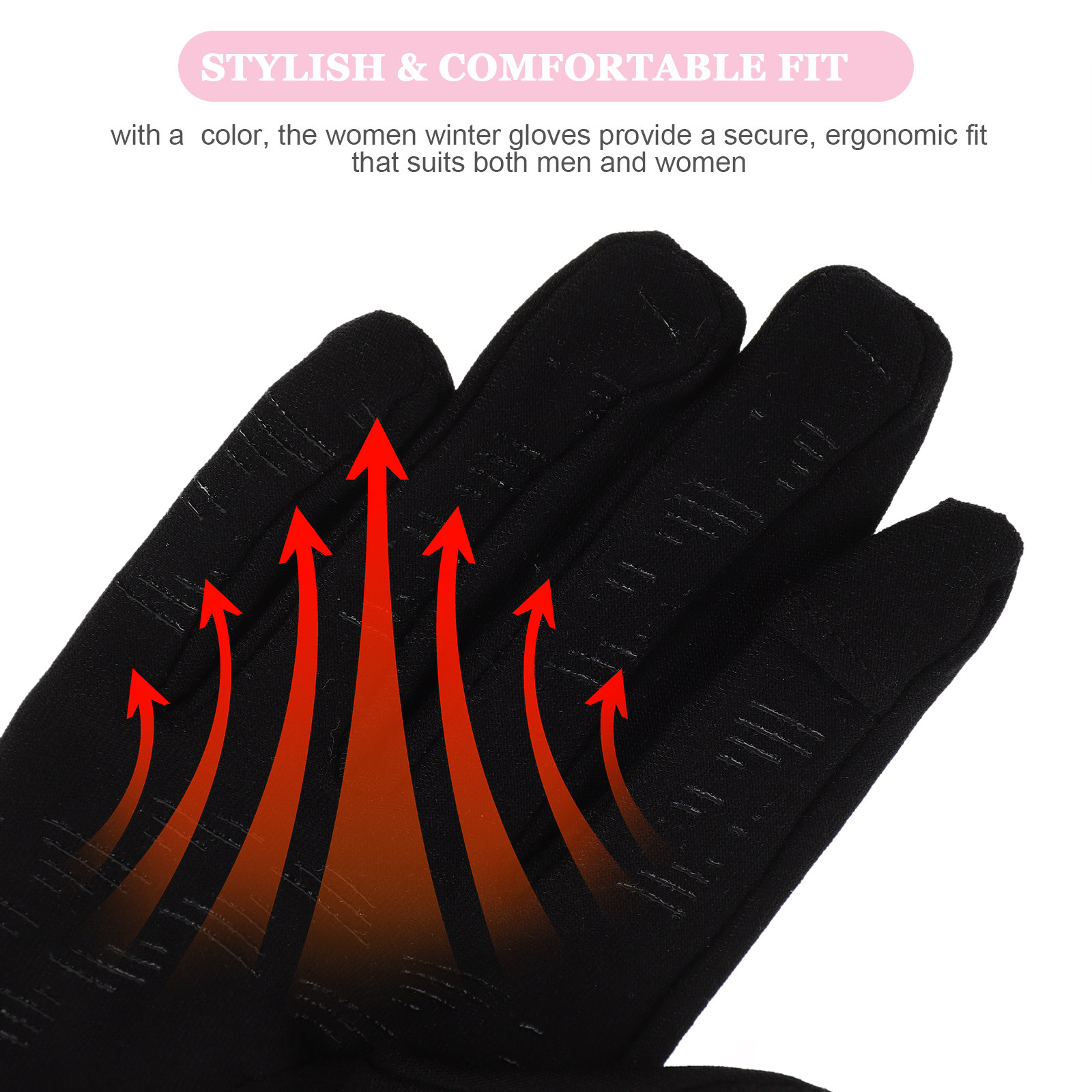 ブラック Lサイズ 女性用スキーグローブ タッチスクリーン対 - Winter Glove Insulated のレビューと価格