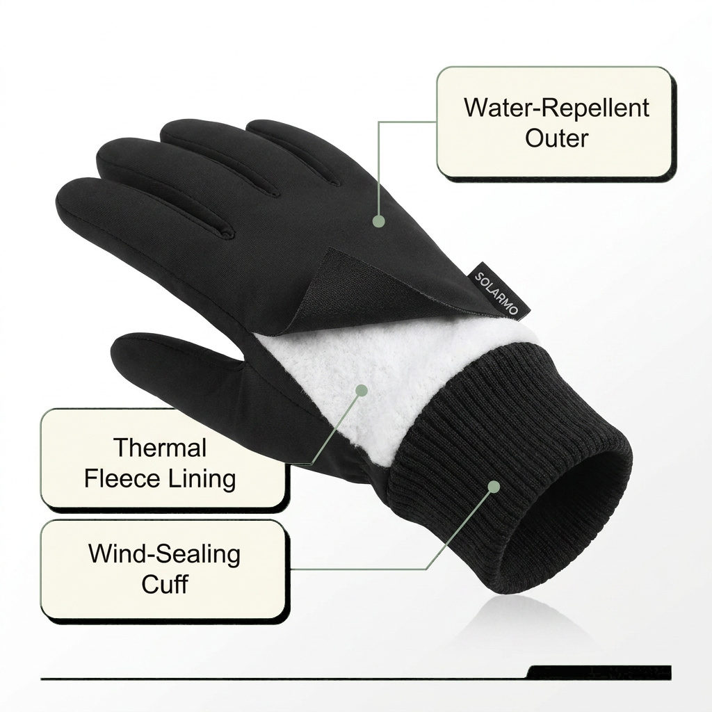 防寒サイクリンググローブ、厚手フリース断熱ウィンターグローブ - Winter Glove Insulated のレビューと価格