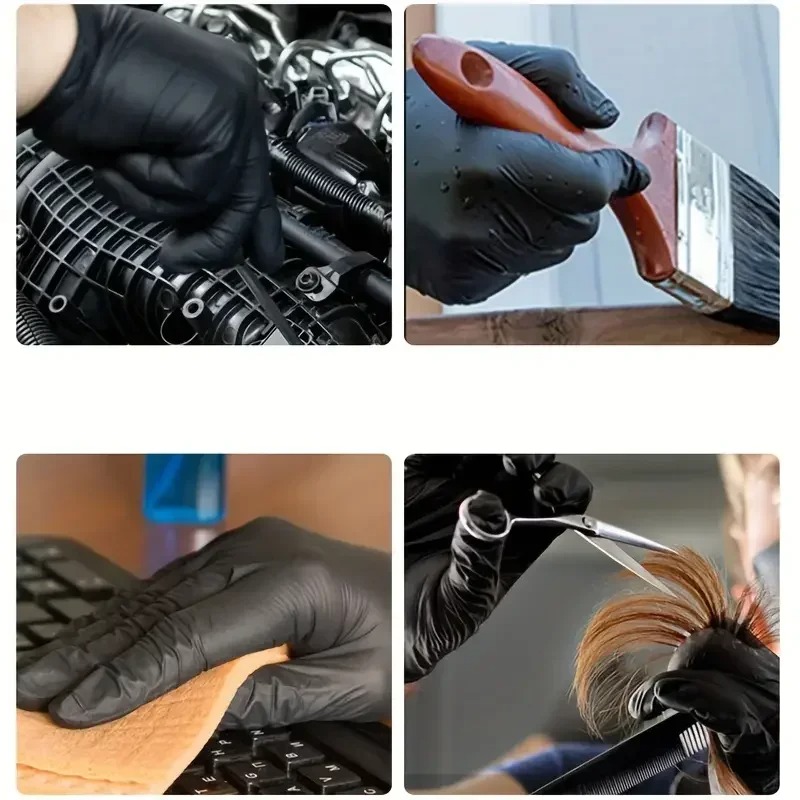 1/100 個使い捨て黒手袋ラテックスフリーニトリル PVC - Latex Disposable Glove のレビューと価格